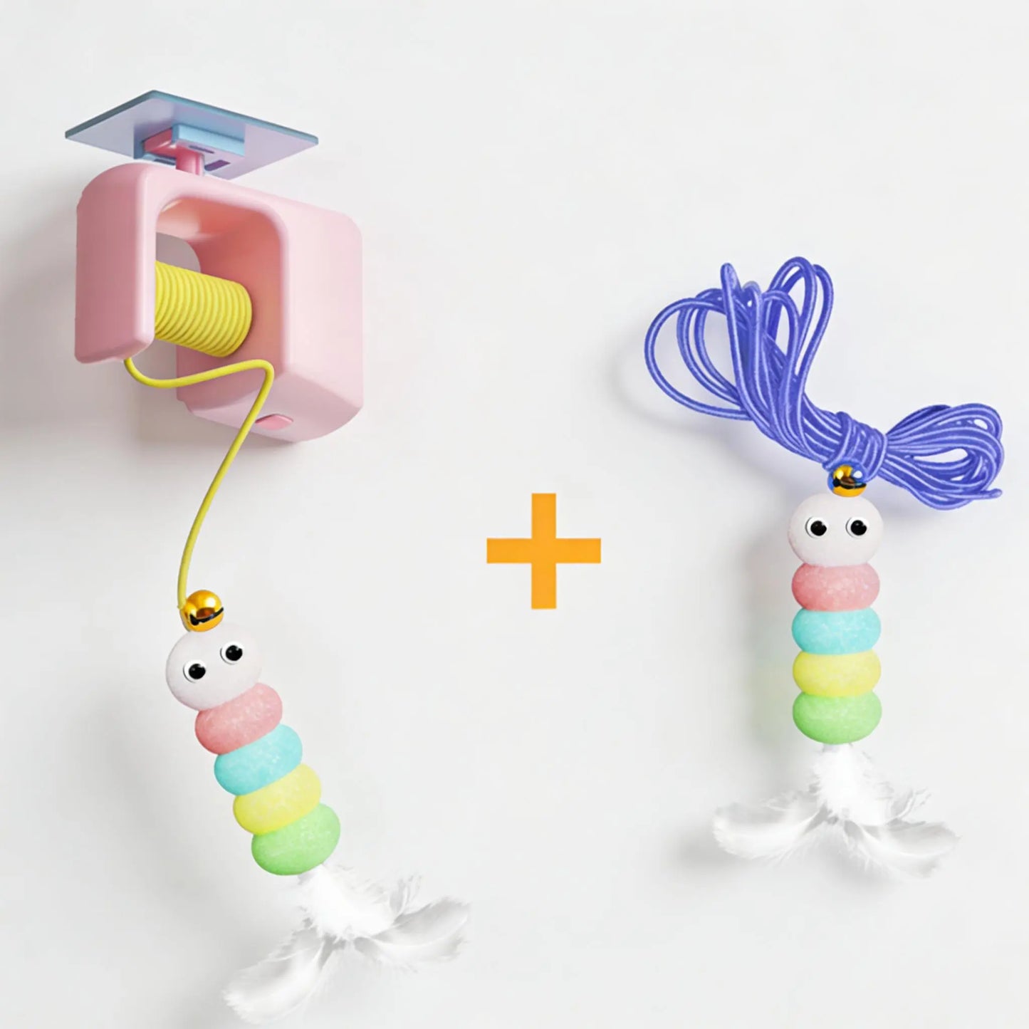 Smart Hanging Door Cat Toy – Automated Electric Feather Teaser with Elastic Rope