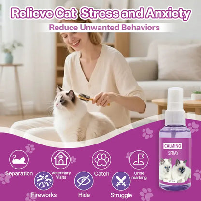 Premium Cat Calming Spray – Advanced Pheromone Therapy for Travel Anxiety & Behavior Control
