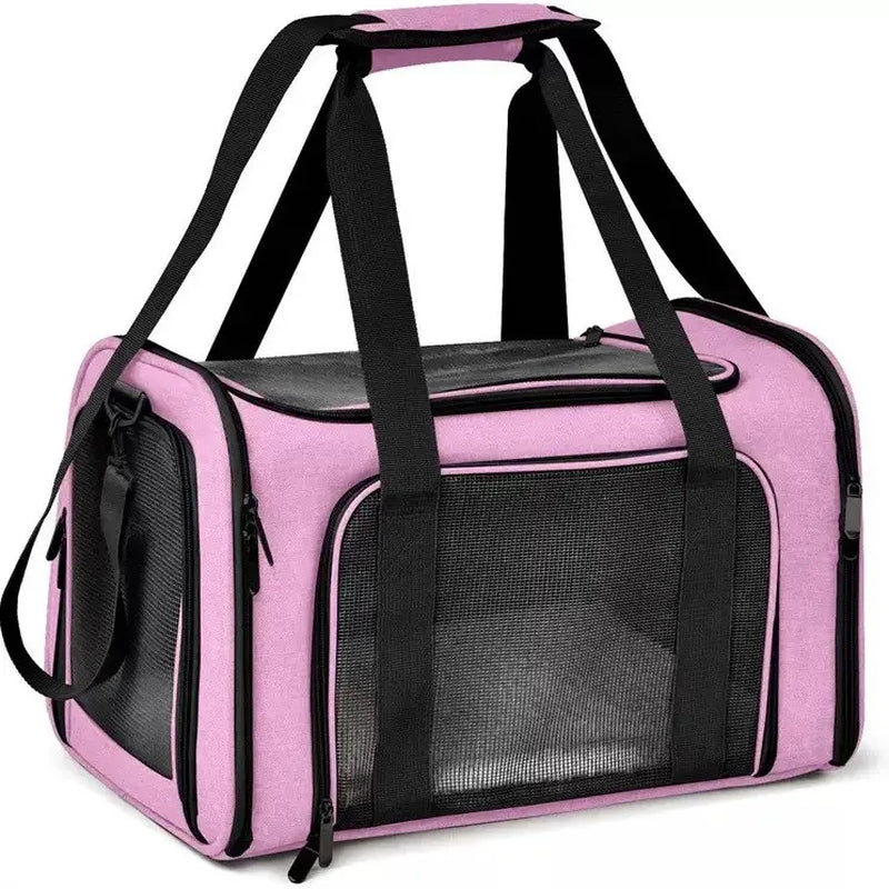 Premium Airline-Approved Pet Carrier – Foldable Breathable Travel Bag for Cats & Small Dogs