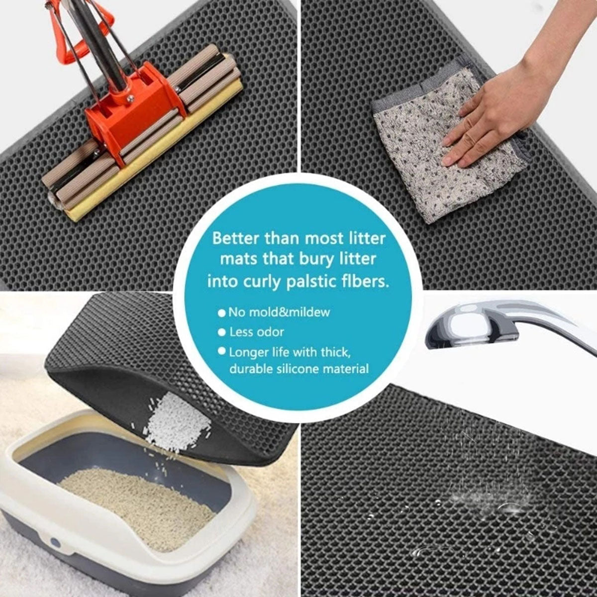VittaPets Horizon CleanStep – Premium Double-Layer Honeycomb Litter Trapper