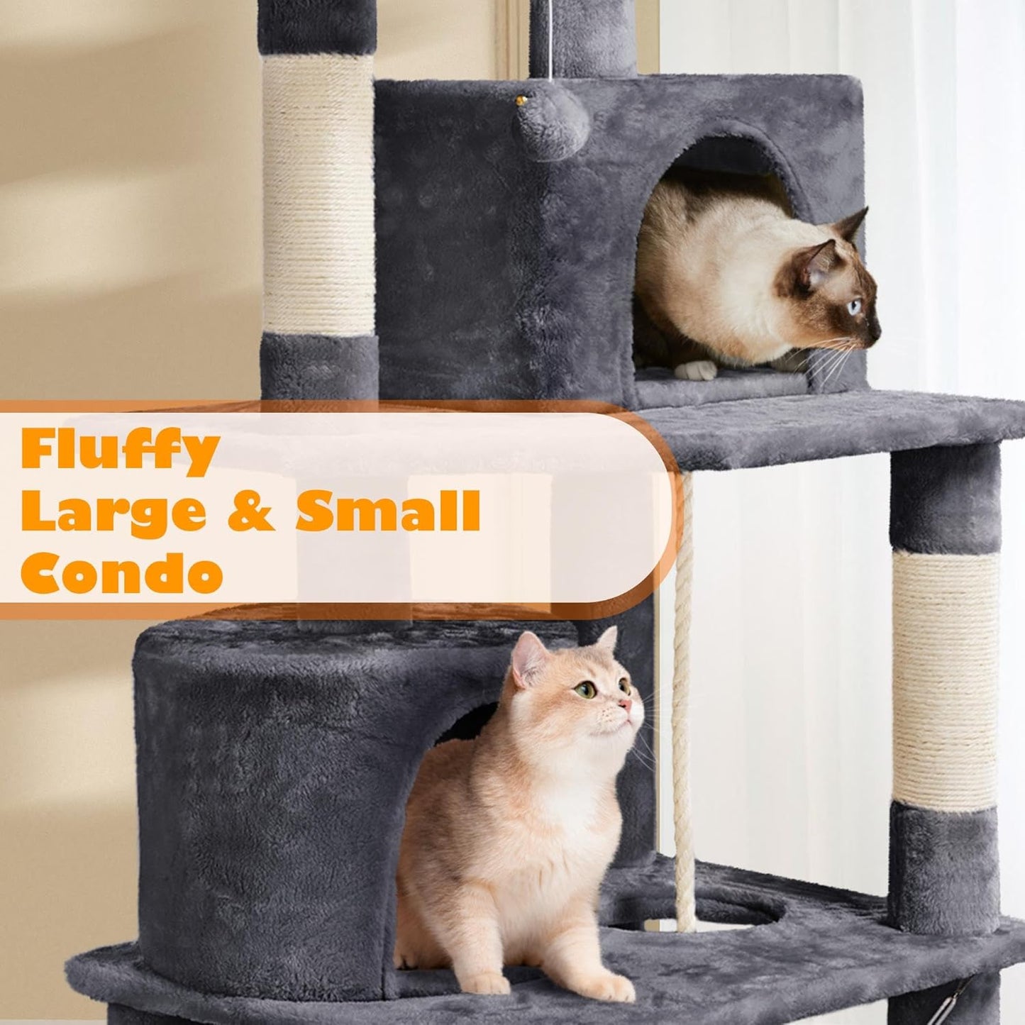 "VittaPets Horizon Grand Tower – 62.5" Multi-Level Cat Sanctuary & Activity Center