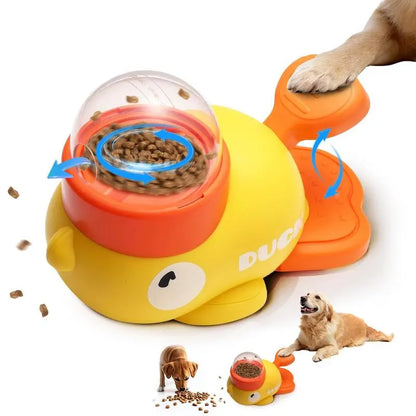 Smart Interactive Duck Toy – Automatic Balance Treat Dispenser & Slow Feeder for Cats