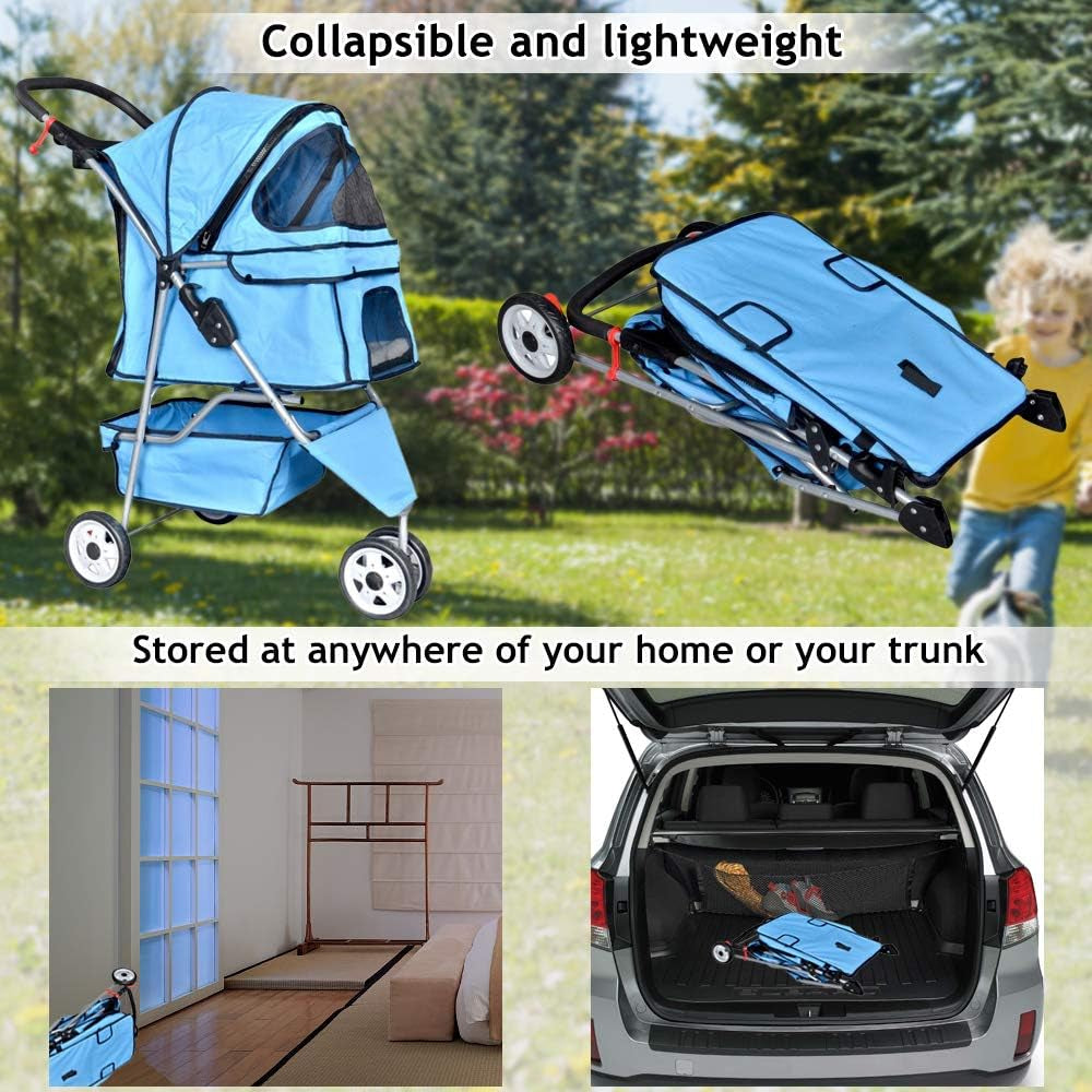 "VittaPets Horizon 3-Wheel Stroller – Premium Lightweight Travel Carrier for Pets