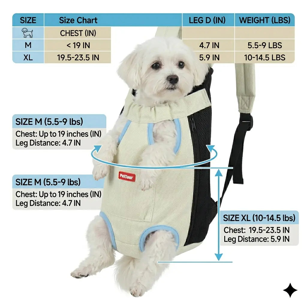 Premium Hands-Free Pet Carrier – Ergonomic Front Backpack for Small Dogs & Cats