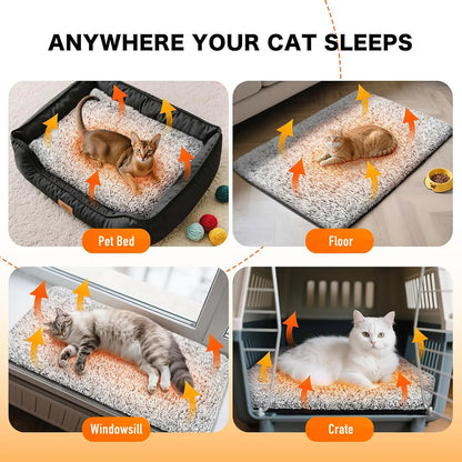 Thermal Self-Heating Cat Bed – Eco-Friendly Double-Layer Warming Mat with Washable Cover