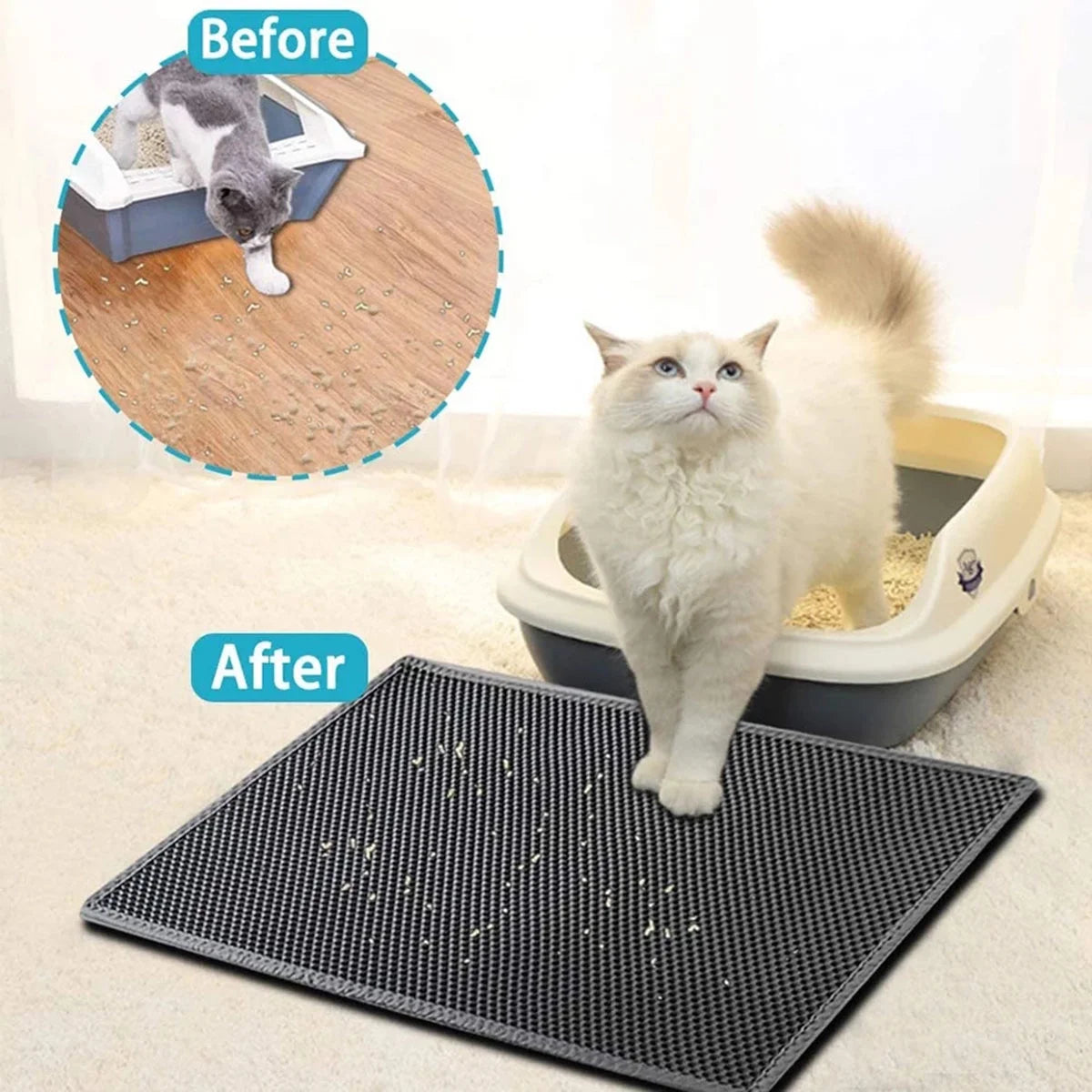 VittaPets Horizon CleanStep – Premium Double-Layer Honeycomb Litter Trapper