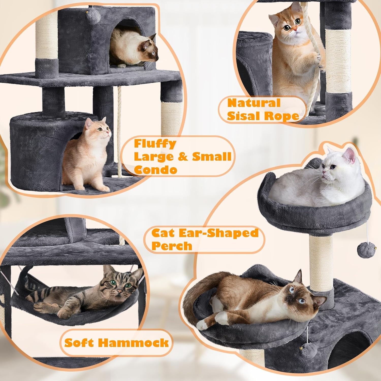 "VittaPets Horizon Grand Tower – 62.5" Multi-Level Cat Sanctuary & Activity Center