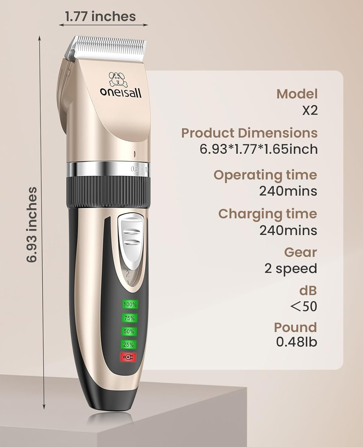 Zen-Groom Pro: Ultra-Quiet Cordless Pet Clipper – Professional Home Grooming Kit