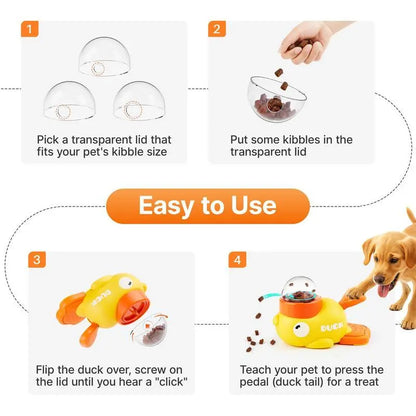 Smart Interactive Duck Toy – Automatic Balance Treat Dispenser & Slow Feeder for Cats