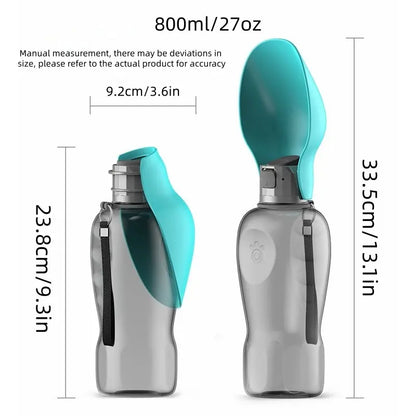 Premium Ergonomic Pet Travel Bottle – 27oz Large Capacity Leak-Proof Water Cup with Flip Lid