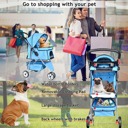 "VittaPets Horizon 3-Wheel Stroller – Premium Lightweight Travel Carrier for Pets
