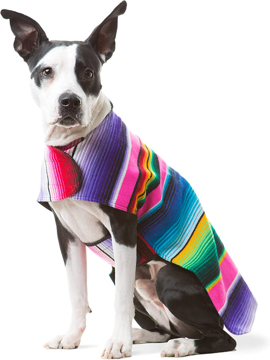 "VittaPets Heritage Serape Poncho – Authentic Handwoven Artisan Pet Coat