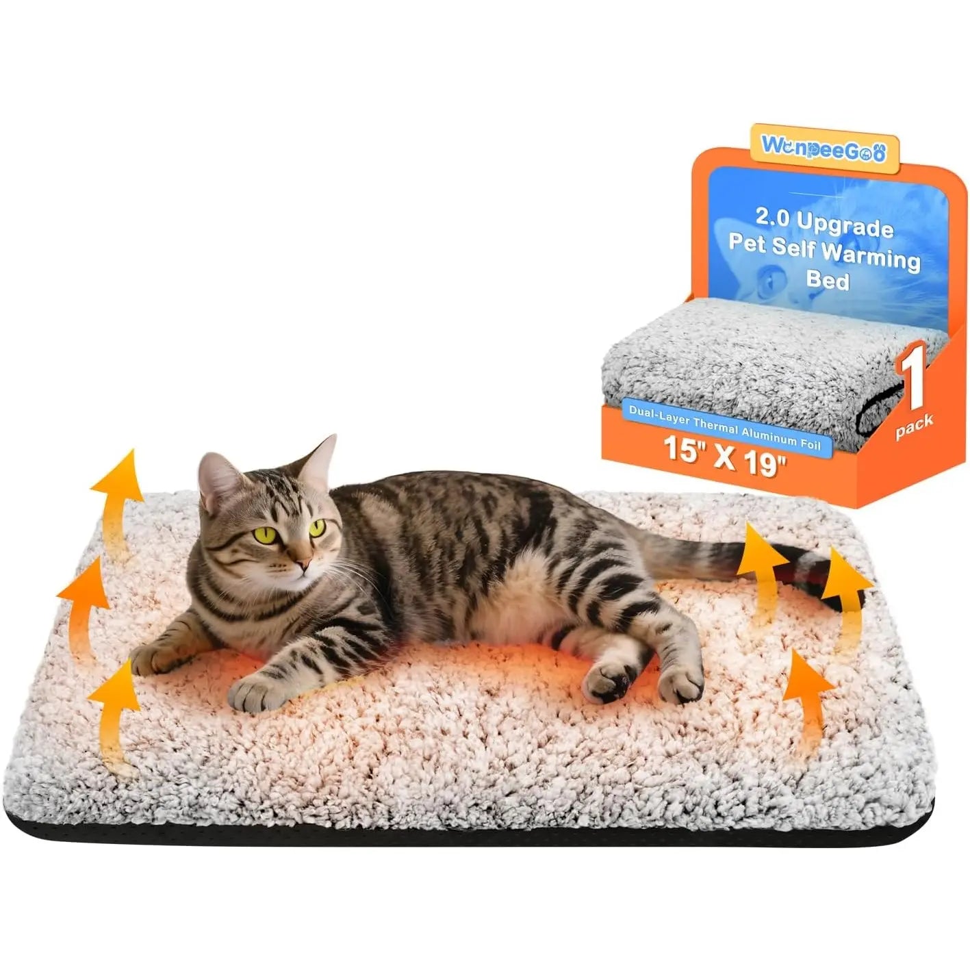 Thermal Self-Heating Cat Bed – Eco-Friendly Double-Layer Warming Mat with Washable Cover