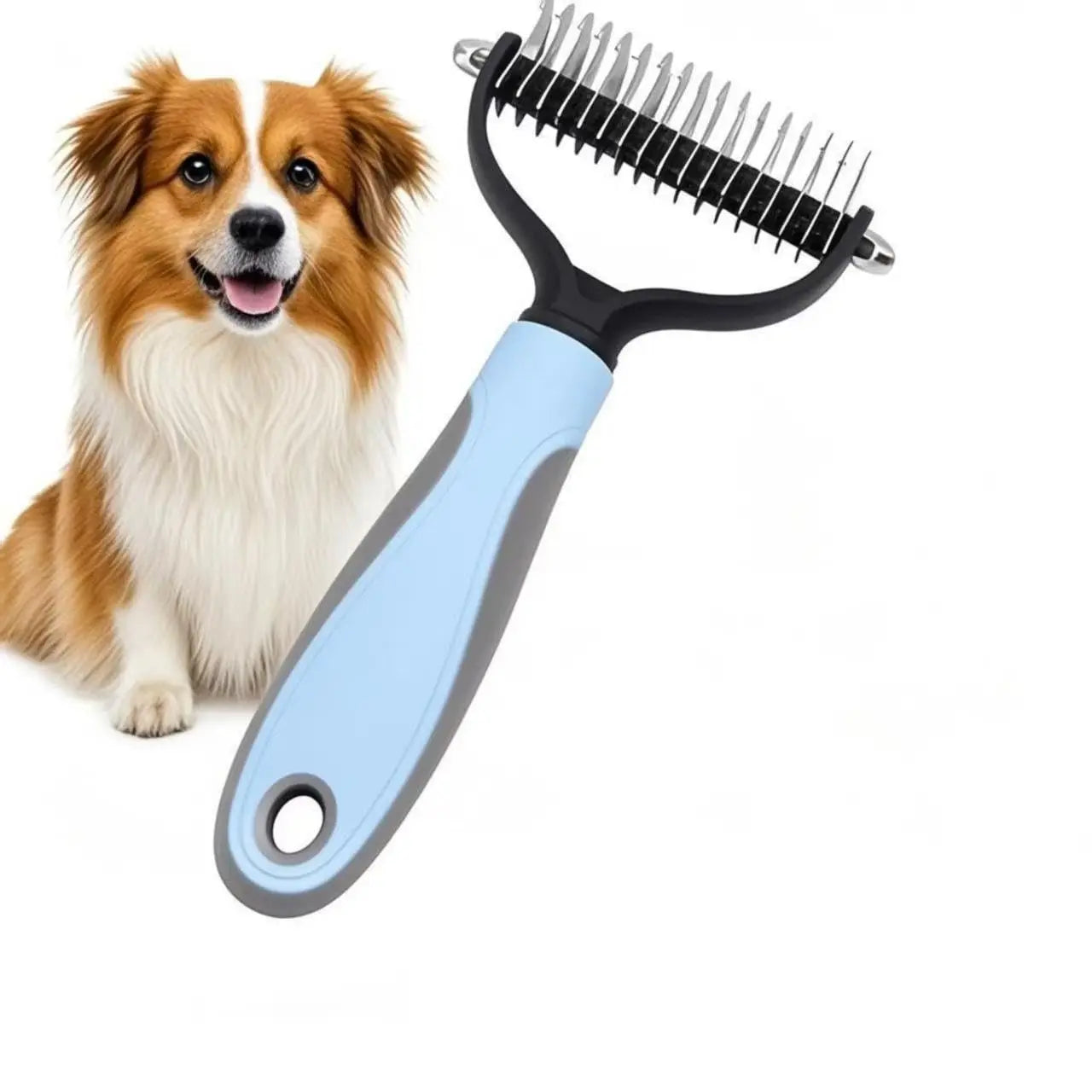 Premium Double-Sided Pet Dematting Comb – Professional Grooming Undercoat Rake for Dogs & Cats