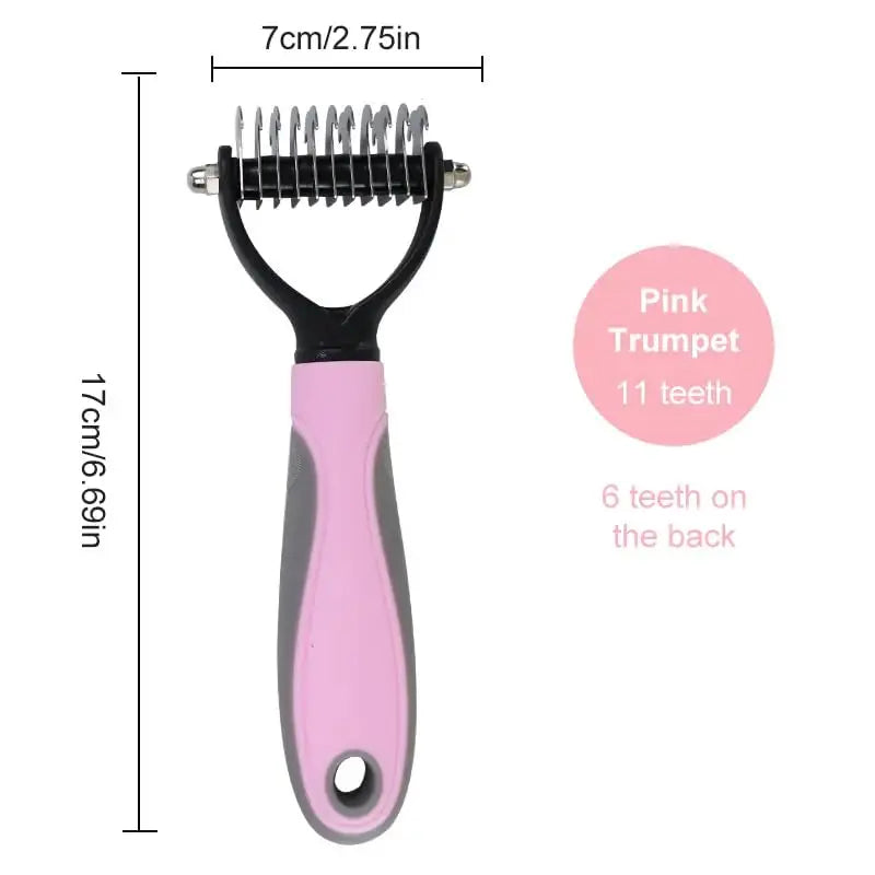 Premium Double-Sided Pet Dematting Comb – Professional Grooming Undercoat Rake for Dogs & Cats