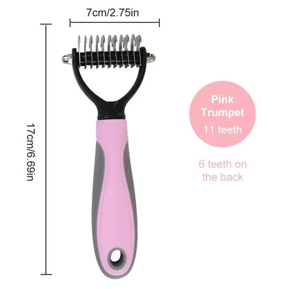 Premium Double-Sided Pet Dematting Comb – Professional Grooming Undercoat Rake for Dogs & Cats