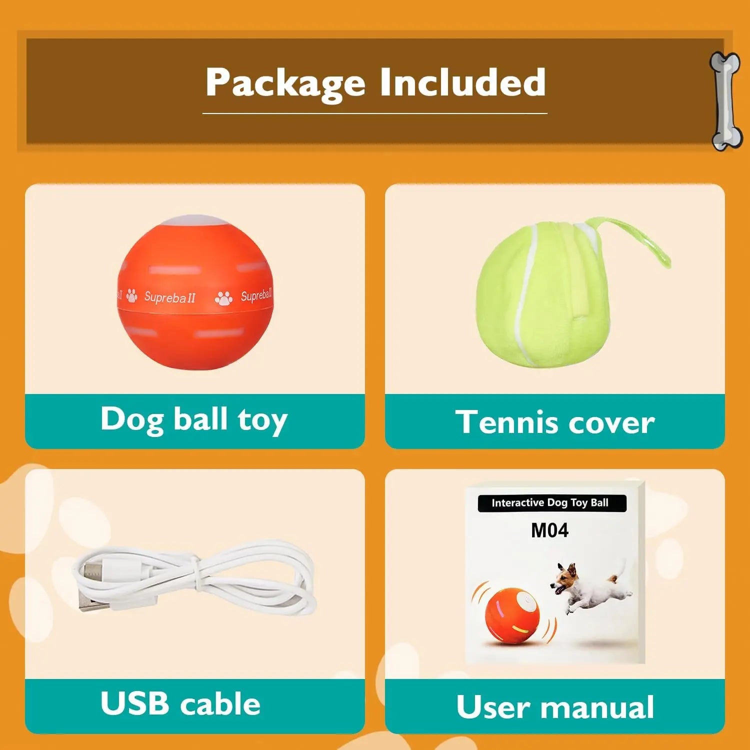 Smart Motion-Activated Dog Ball – Interactive Automatic Rolling & Bouncing Toy