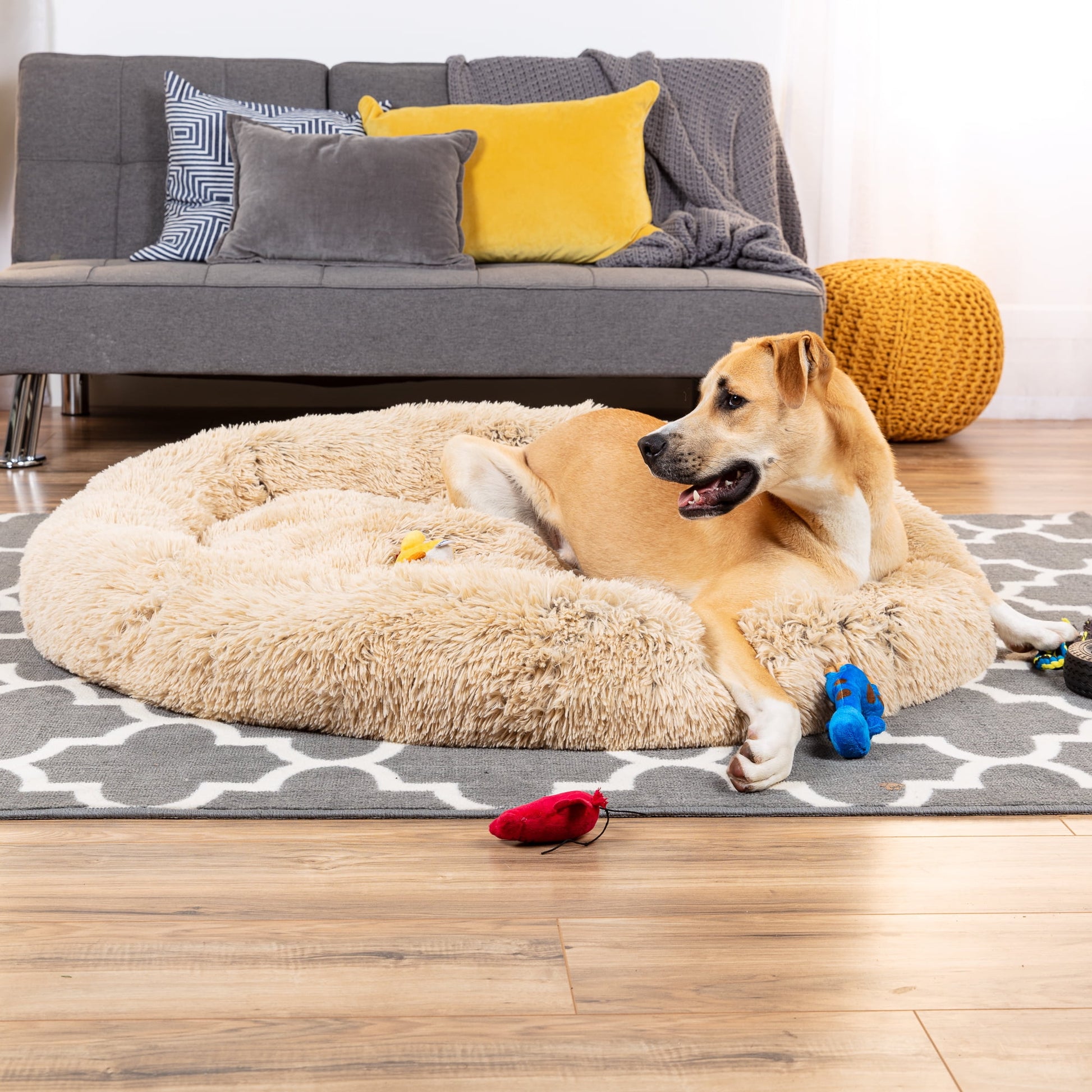 VittaPets Horizon Thermal-Core XL Bed – Orthopedic Self-Warming Shag Lounger