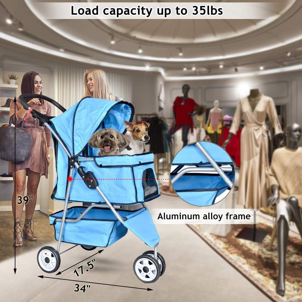 "VittaPets Horizon 3-Wheel Stroller – Premium Lightweight Travel Carrier for Pets