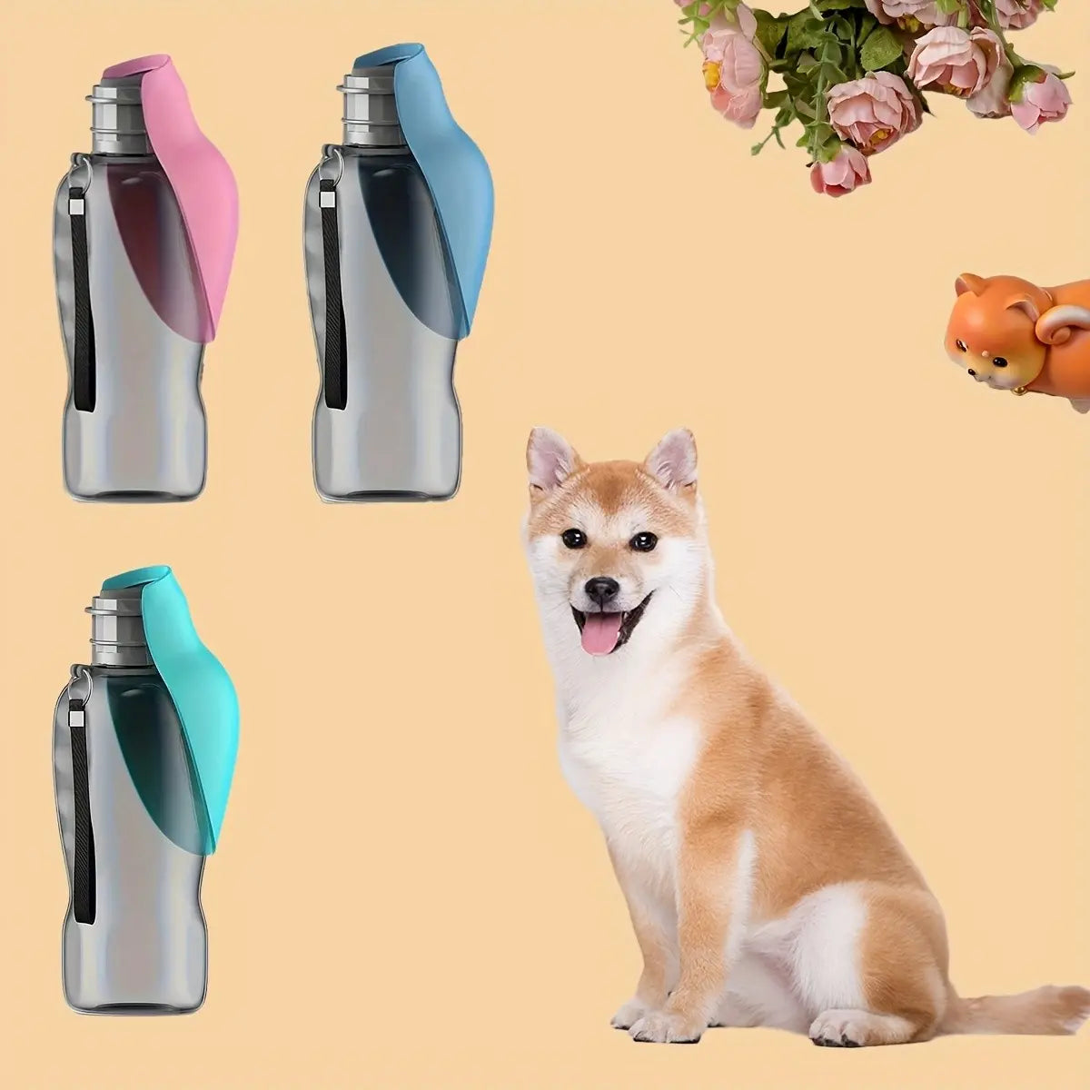 Premium Ergonomic Pet Travel Bottle – 27oz Large Capacity Leak-Proof Water Cup with Flip Lid