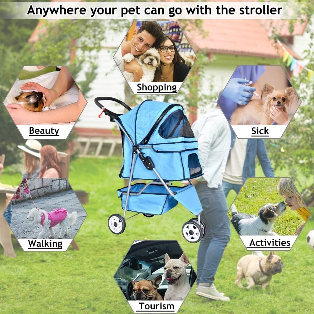 "VittaPets Horizon 3-Wheel Stroller – Premium Lightweight Travel Carrier for Pets