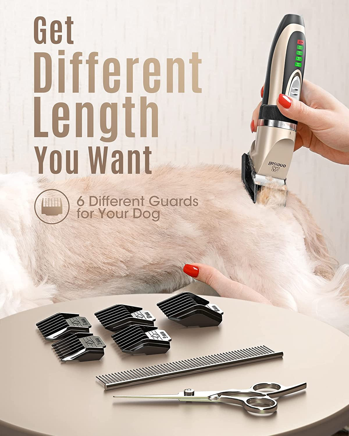 Zen-Groom Pro: Ultra-Quiet Cordless Pet Clipper – Professional Home Grooming Kit