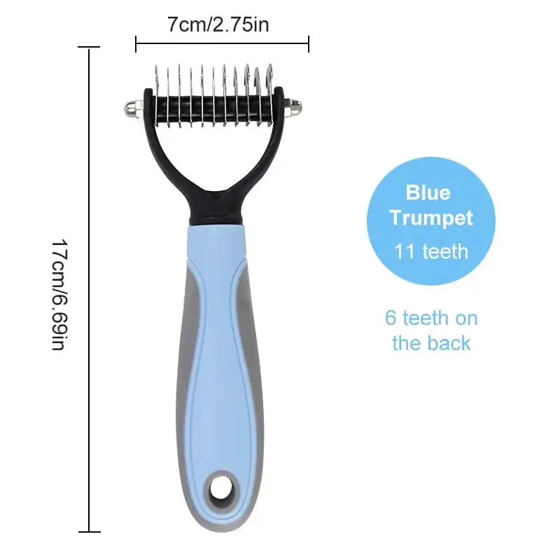Premium Double-Sided Pet Dematting Comb – Professional Grooming Undercoat Rake for Dogs & Cats