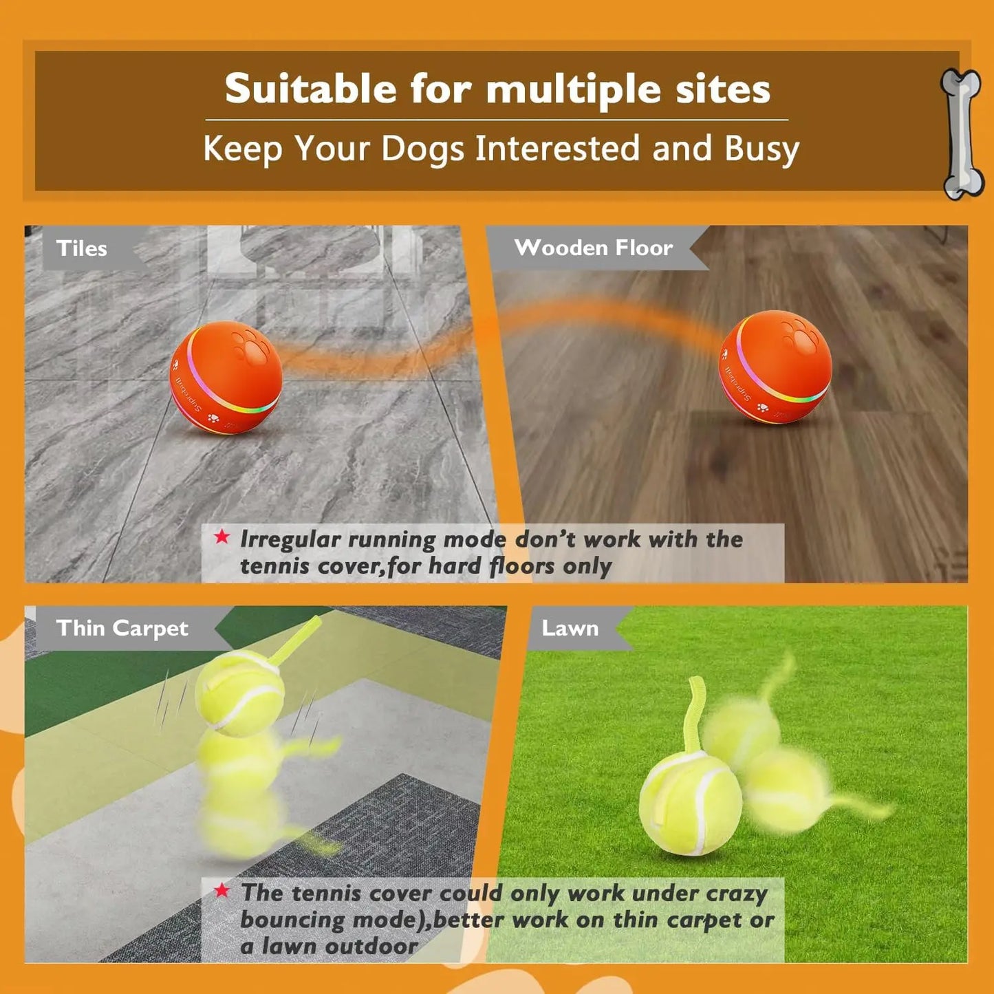 Smart Motion-Activated Dog Ball – Interactive Automatic Rolling & Bouncing Toy