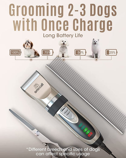 Zen-Groom Pro: Ultra-Quiet Cordless Pet Clipper – Professional Home Grooming Kit