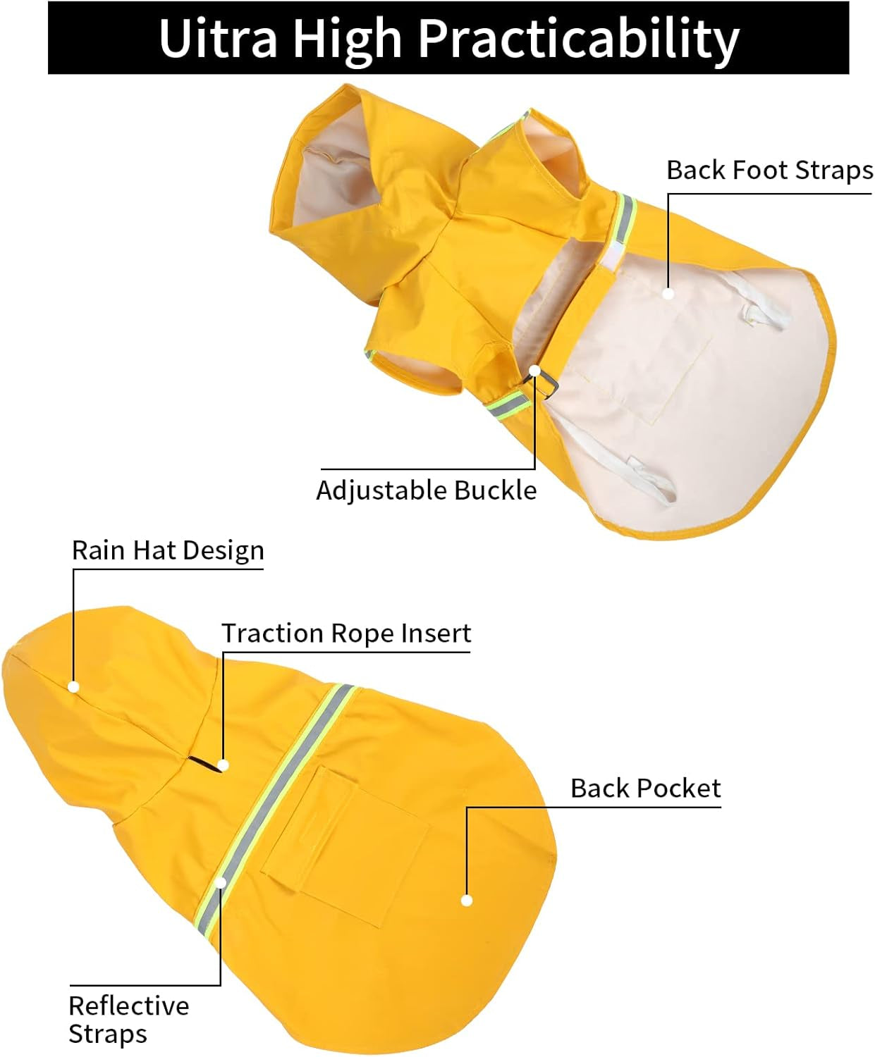 Premium Waterproof Dog Raincoat – Lightweight Breathable Slicker with Reflective Safety Strips