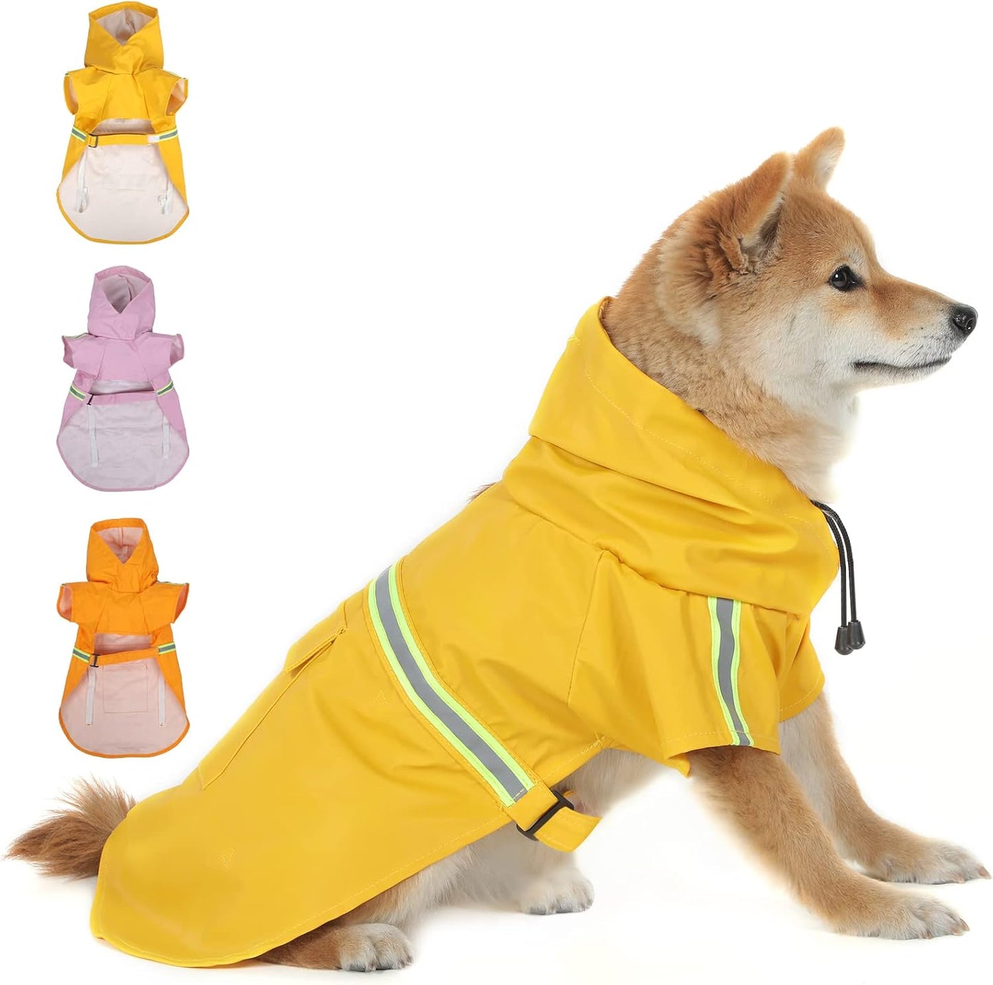 Premium Waterproof Dog Raincoat – Lightweight Breathable Slicker with Reflective Safety Strips